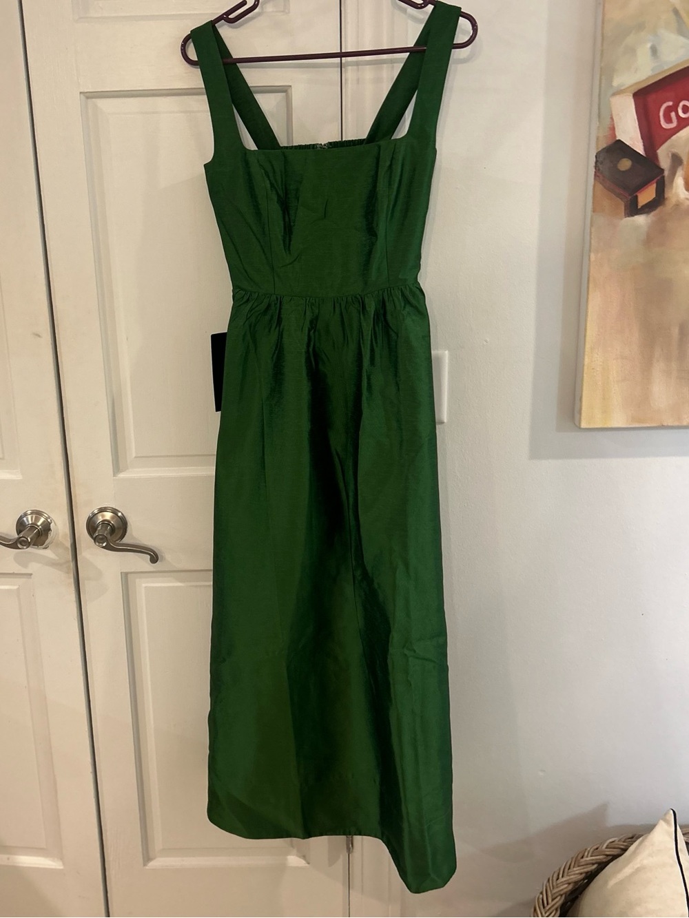 NWT Tuckernuck Green Dupioni Esme Dress Small Broken Zipper - Picture 2 of 5